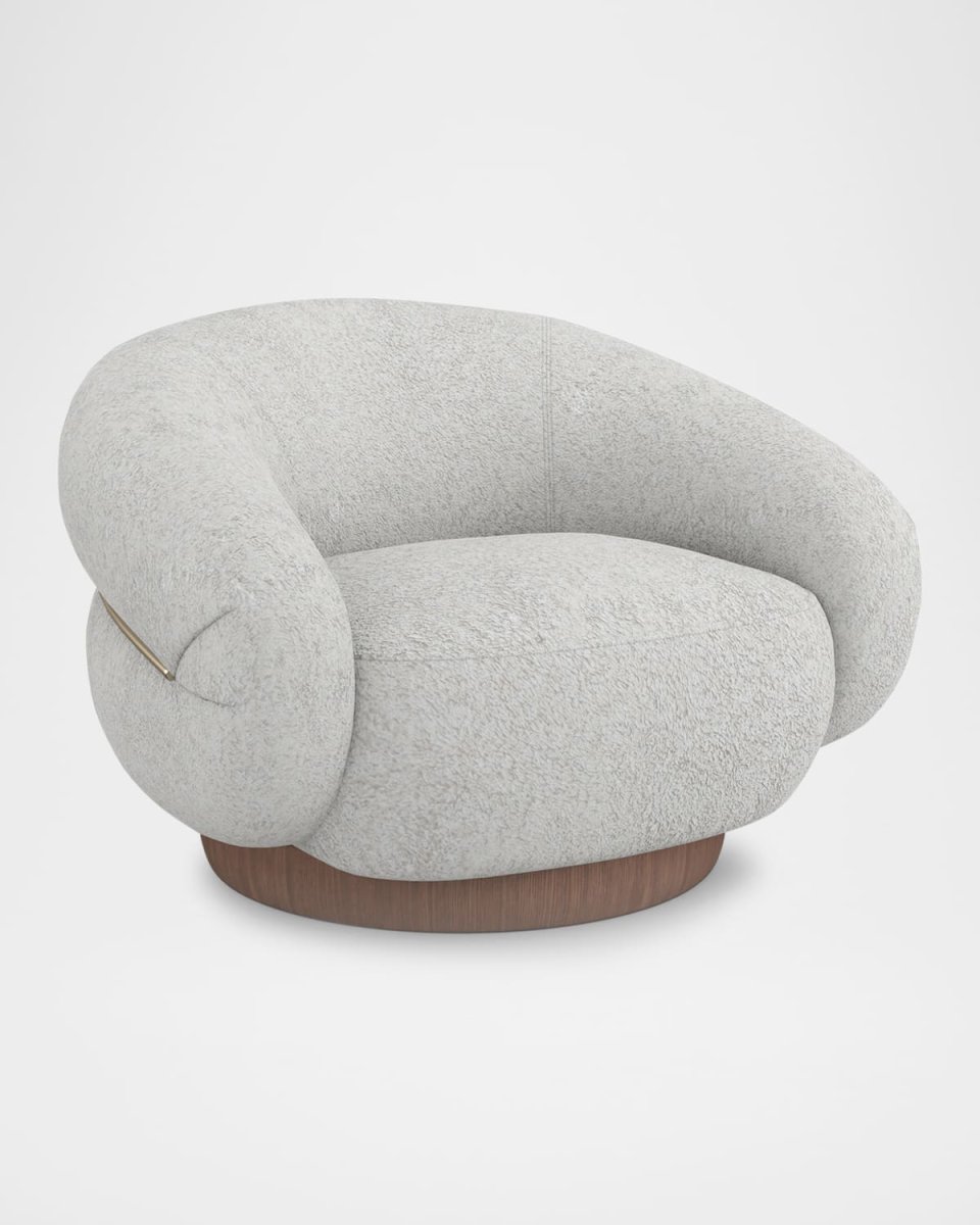 Smoosh Faux Shearling Swivel Chair